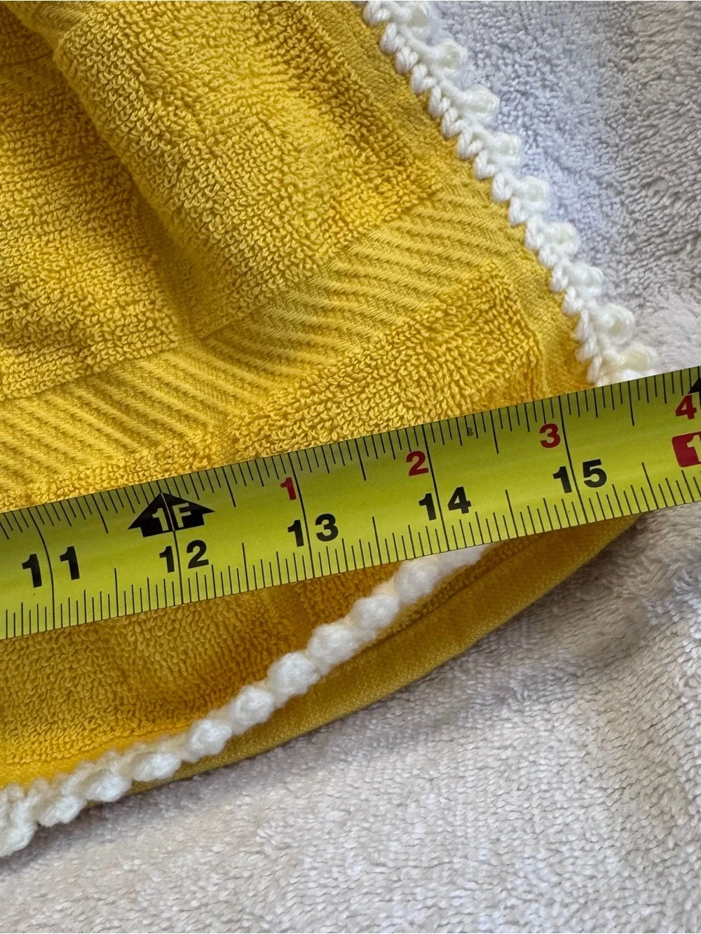 Handmade Yellow Crochet Hanging Kitchen Towels Pair
